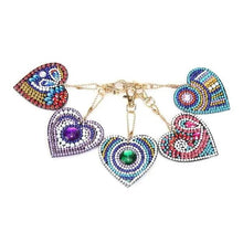 Load image into Gallery viewer, Diamond Painting Heart Pendant 5pc Set