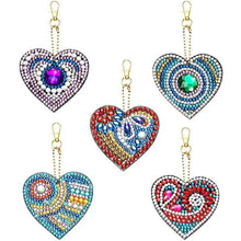Load image into Gallery viewer, Diamond Painting Heart Pendant 5pc Set