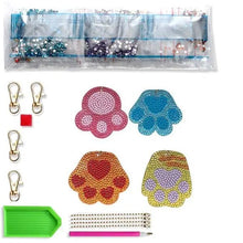 Load image into Gallery viewer, Diamond Painting Pendant Dog Paws 4 Piece Set