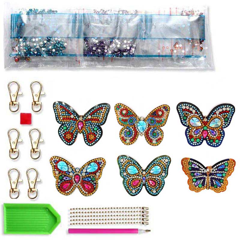 Diamond Painting Butterfly Pendant Set of 6