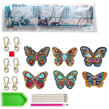 Load image into Gallery viewer, Diamond Painting Butterfly Pendant Set of 6