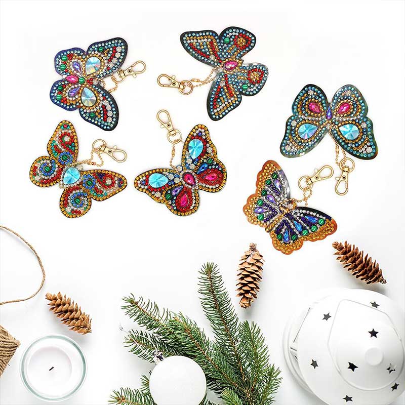 Diamond Painting Butterfly Pendant Set of 6