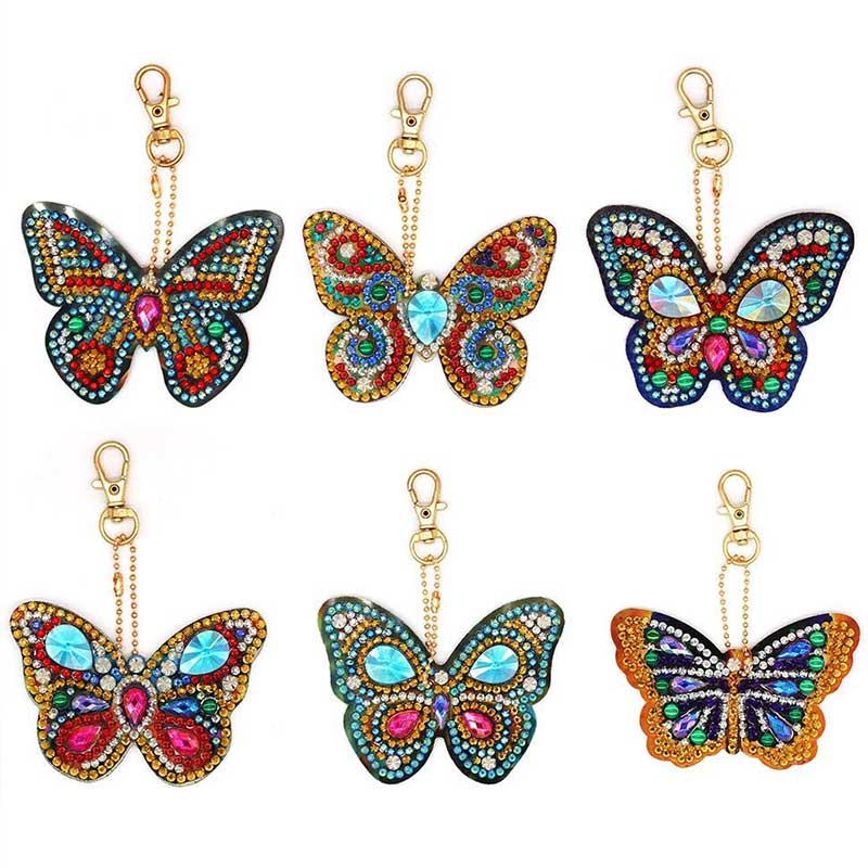 Diamond Painting Butterfly Pendant Set of 6