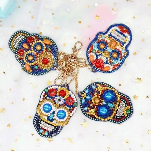 Diamond Painting Skull Pendant 4 Piece Set