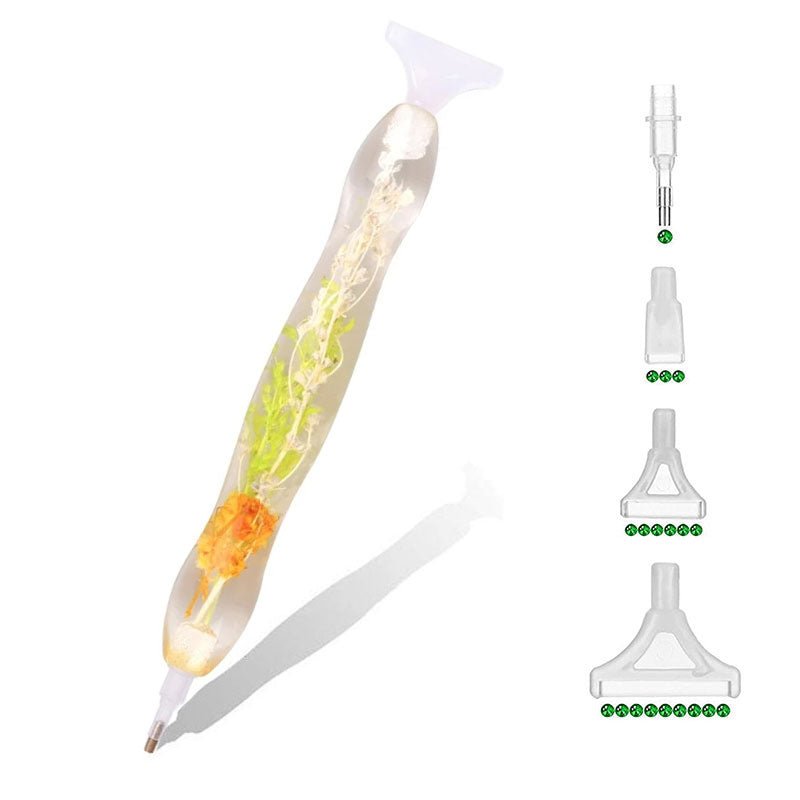 Diamond Painting Ergonomic Premium Pen Green Orange Plants