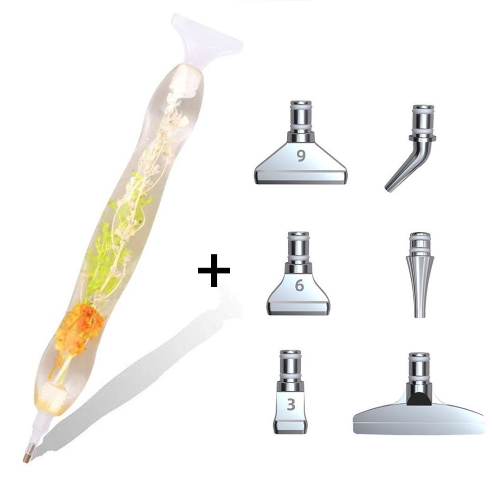 Diamond Painting Ergonomic Premium Pen Green Orange Plants