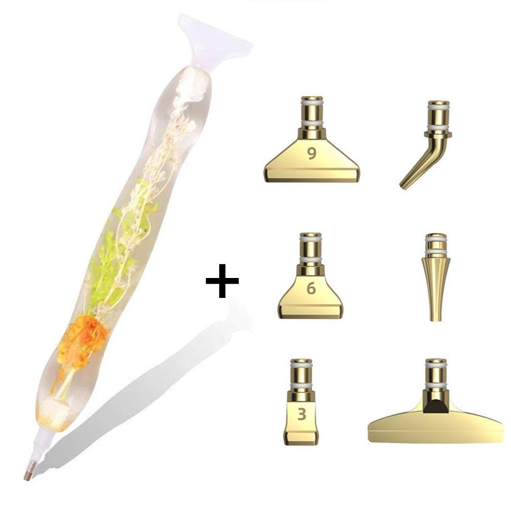 Diamond Painting Ergonomic Premium Pen Green Orange Plants