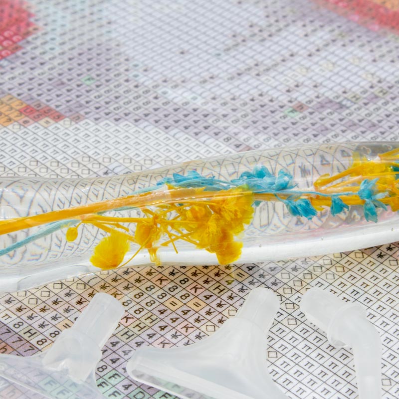 Diamond Painting Ergonomic Premium Pen Turquoise Orange Plants