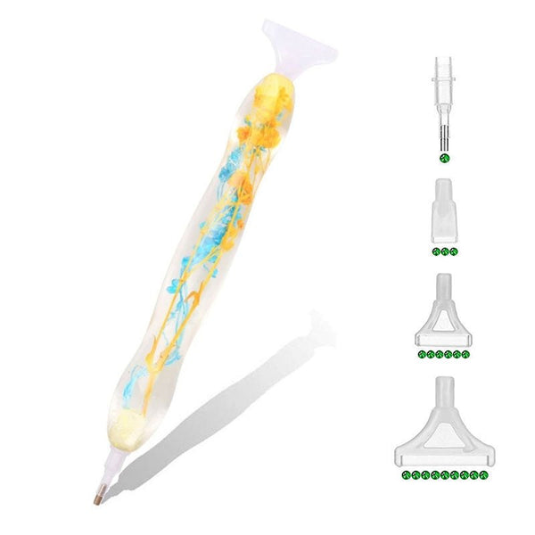 Diamond Painting Ergonomic Premium Pen Turquoise Orange Plants