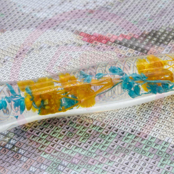 Diamond Painting Ergonomic Premium Pen Turquoise Orange Plants