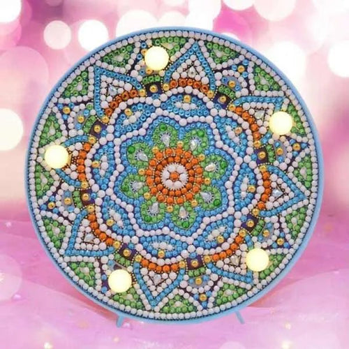 Diamond Painting LED Light Blue Mandala