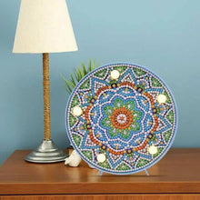 Load image into Gallery viewer, Diamond Painting LED Light Blue Mandala