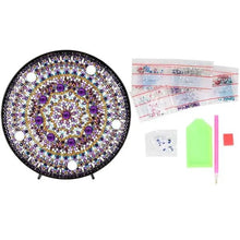 Load image into Gallery viewer, Diamond Painting LED Lamp Purple Mandala