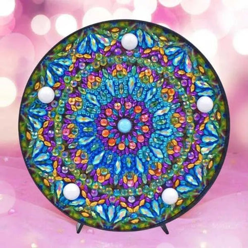 Diamond Painting LED Lamp Mandala Blue