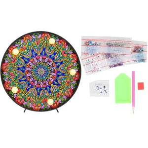 Diamond Painting LED Light Mandala Green