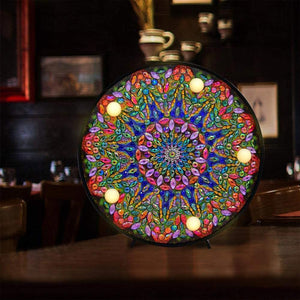 Diamond Painting LED Light Mandala Green