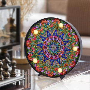 Diamond Painting LED Light Mandala Green