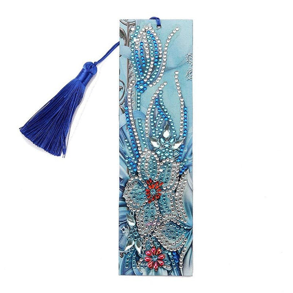 Diamond Painting Bookmark Blue Flowers