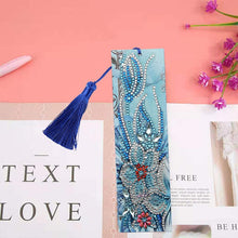 Load image into Gallery viewer, Diamond Painting Bookmark Blue Flowers