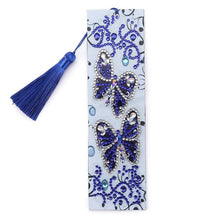 Load image into Gallery viewer, Diamond Painting Bookmark Blue Butterflies
