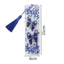 Load image into Gallery viewer, Diamond Painting Bookmark Blue Butterflies