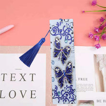 Load image into Gallery viewer, Diamond Painting Bookmark Blue Butterflies