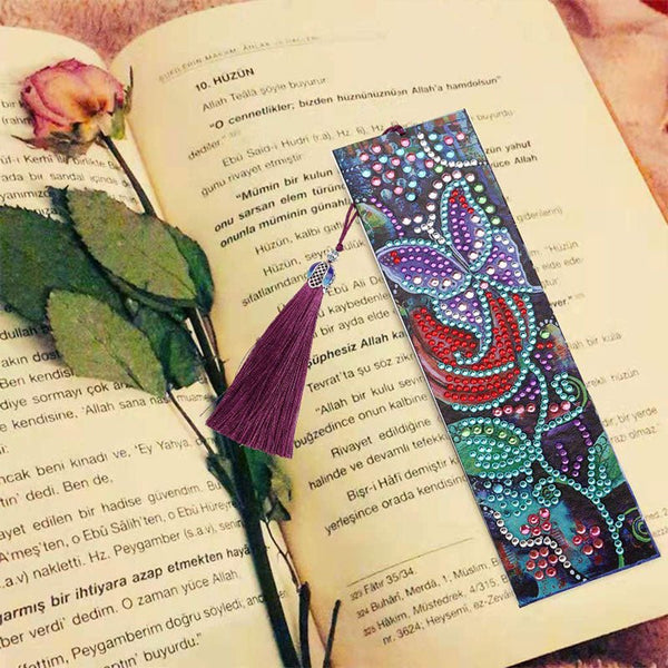 Diamond Painting Bookmark Flower with Butterfly