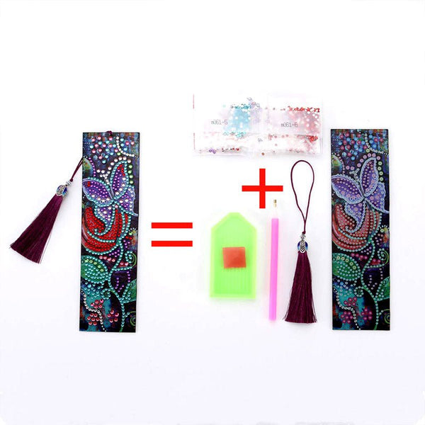Diamond Painting Bookmark Flower with Butterfly