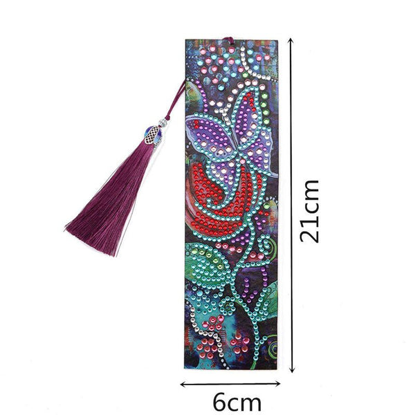 Diamond Painting Bookmark Flower with Butterfly