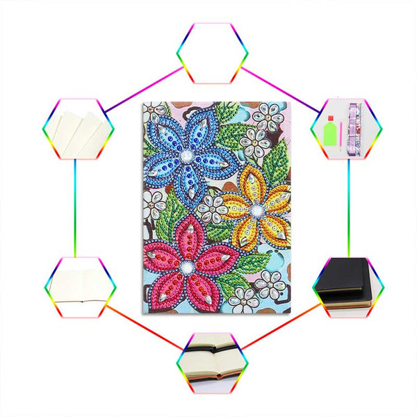 Diamond Painting Notebook Flowers design