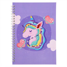 Load image into Gallery viewer, Diamond Painting Notebook Unicorn purple