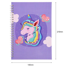Load image into Gallery viewer, Diamond Painting Notebook Unicorn purple