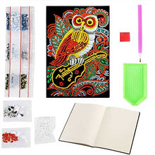 Load image into Gallery viewer, Diamond Painting Notebook Owl with Violin