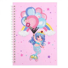 Load image into Gallery viewer, Diamond Painting Notebook Mermaid with Balloons