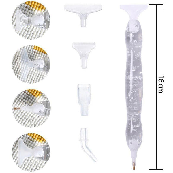Diamond Painting Premium Ergonomic Pen Leaf Silver Accessory