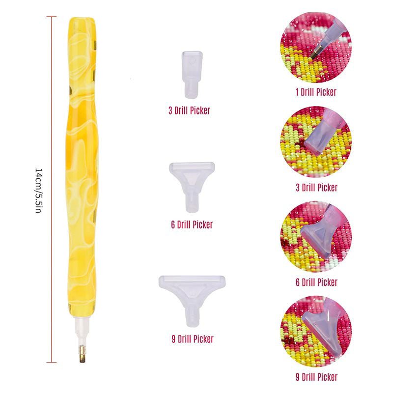 Diamond Painting Premium Pen Ergonomic Wave Yellow