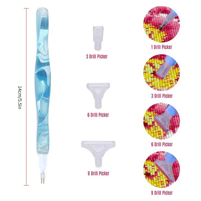 Diamond Painting Premium Pen Waves Light Blue 5 Variants