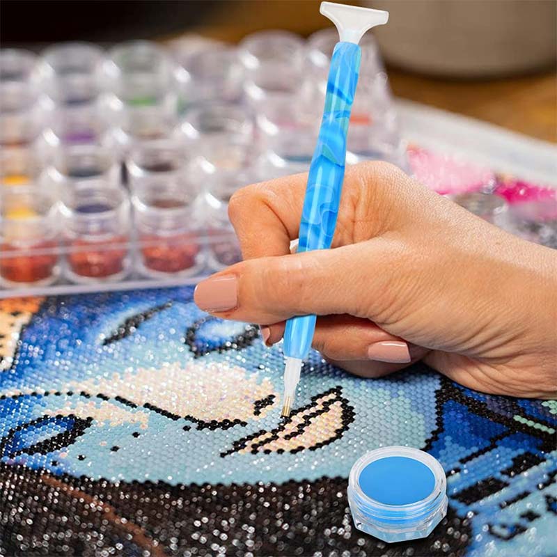 Diamond Painting Premium Pen Waves Light Blue 5 Variants