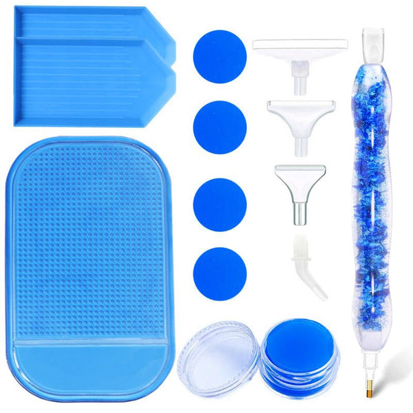 Diamond Painting Ergonomic Premium Pen Blue Flowers 5 Variants