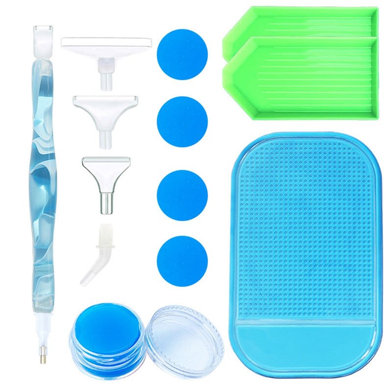 Diamond Painting Premium Pen Waves Light Blue 5 Variants