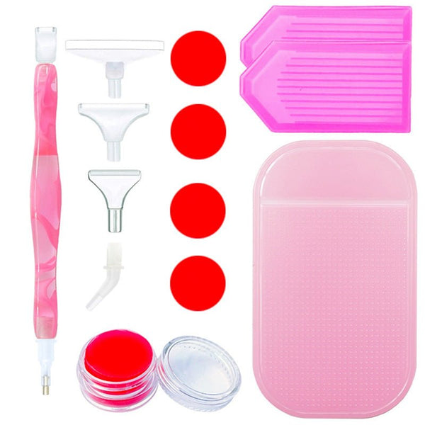 Diamond Painting Premium Pen Waves Pink 5 Variants