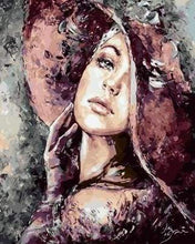 Load image into Gallery viewer, paint by numbers | Woman with Red Hat Vintage | intermediate portrait romance | FiguredArt