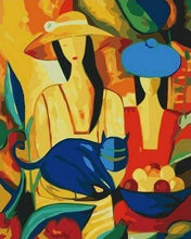 Load image into Gallery viewer, paint by numbers | Women and Blue Cat | cats easy famous paintings | FiguredArt