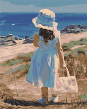 Load image into Gallery viewer, paint by numbers | Girl with her Summer Bag | easy landscapes | FiguredArt