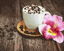 Load image into Gallery viewer, paint by numbers | Coffee and Flower | flowers intermediate | FiguredArt