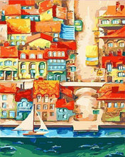 Load image into Gallery viewer, paint by numbers | Abstract Beachfront | cities intermediate | FiguredArt