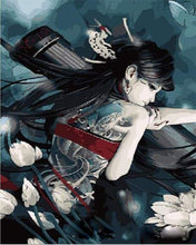Load image into Gallery viewer, paint by numbers | Character With Sword | flowers intermediate world | FiguredArt