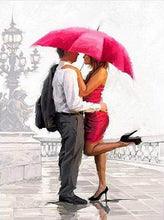 Load image into Gallery viewer, Paint by numbers | Man and woman with red umbrella | intermediate romance | Figured'Art