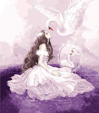 Load image into Gallery viewer, paint by numbers | The Princess and the Swan | animals birds intermediate romance swans | FiguredArt