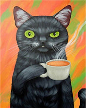 Load image into Gallery viewer, Paint by numbers | Cat and Coffee | animals cats intermediate | Figured'Art
